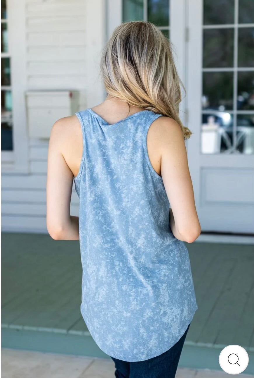 Blue Acid Washed Tank